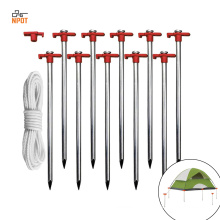 NPOT Top Selling Non-Rust Camping Family Tent Pop Up Canopy Stakes 10pcs-Pack aluminum tent stake